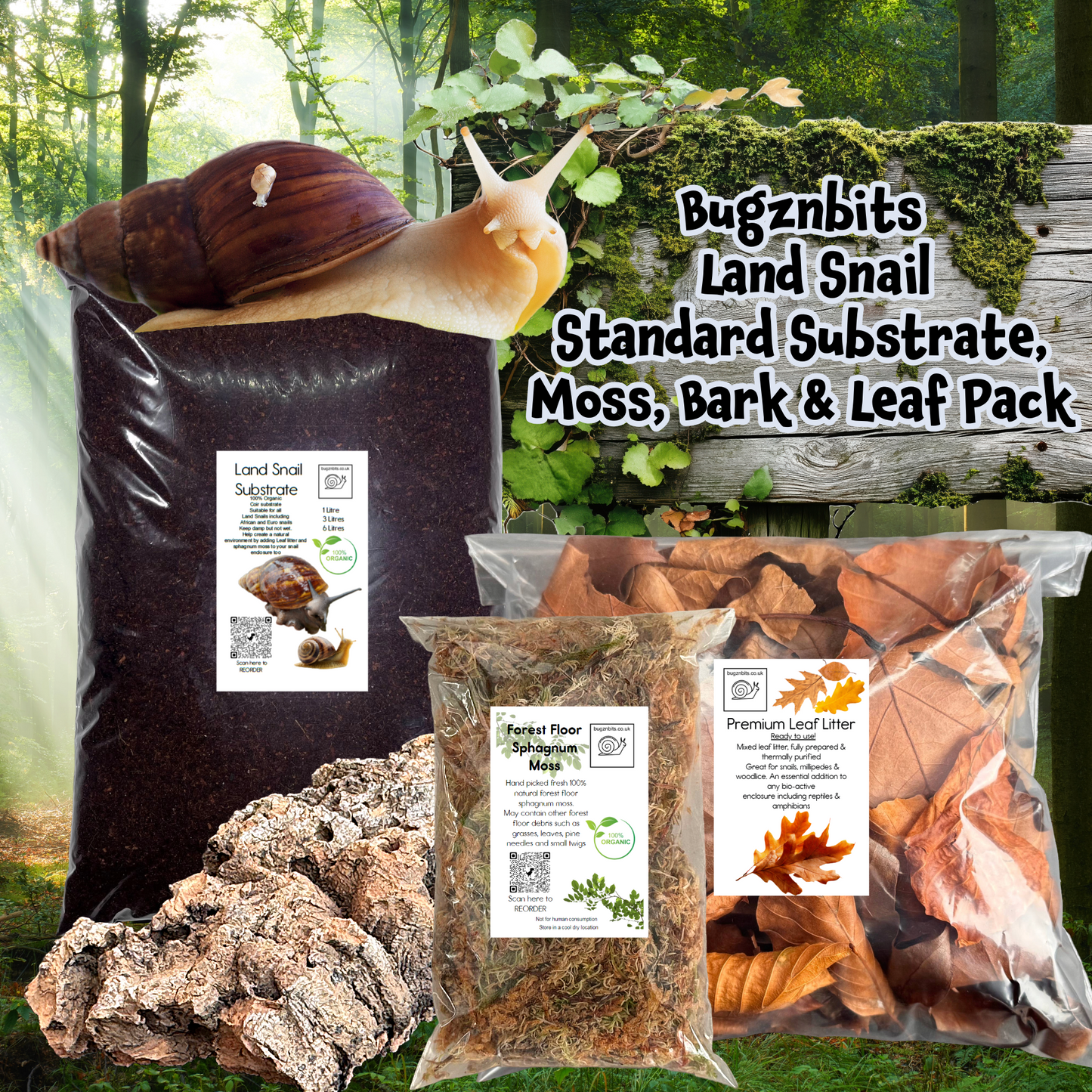 Substrate, Moss, Leaf and Bark Pack, 4 types to choose from
