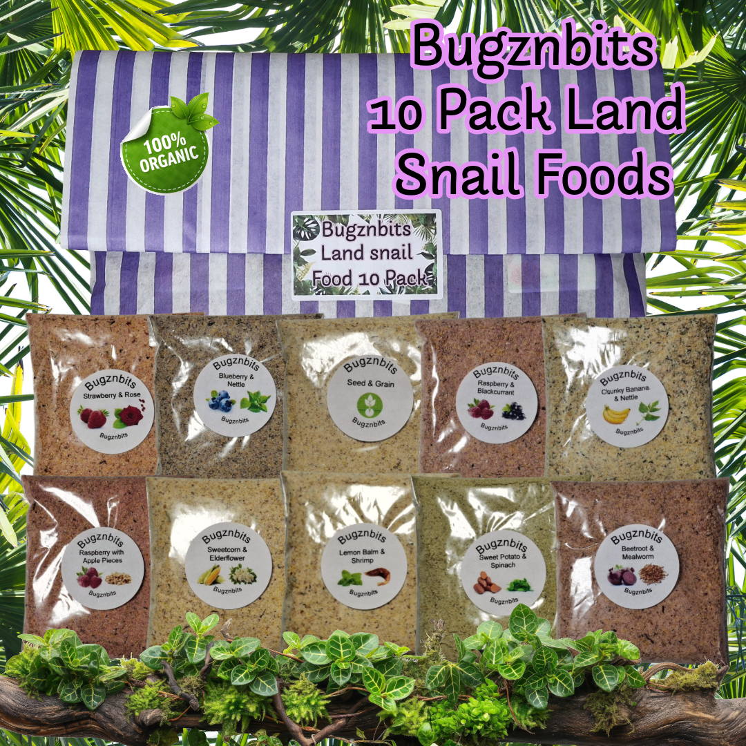 Premium Land Snail Food, The Ultimate Sample Pack, 10 Items