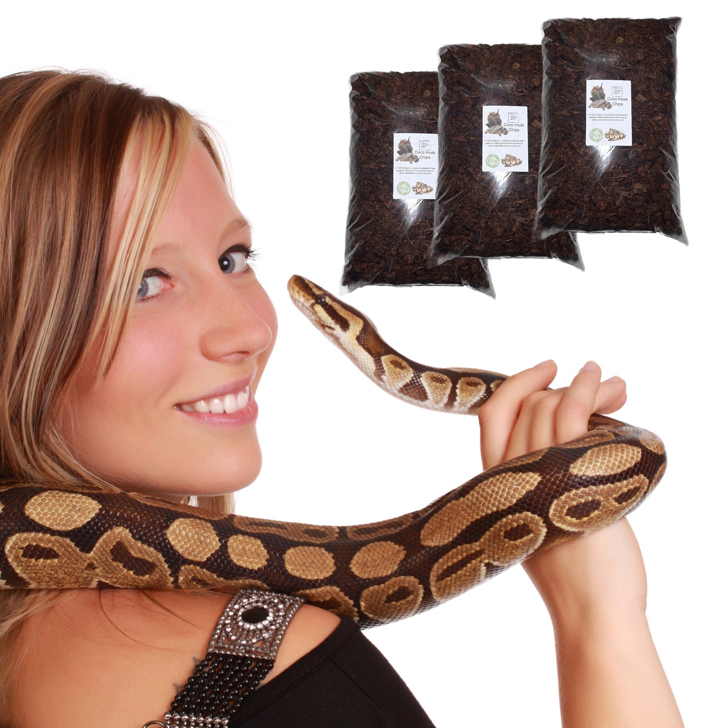 Coco Coir Husk & Chip, Prepared & Ready to Use, Snails, Snakes, Tortoises