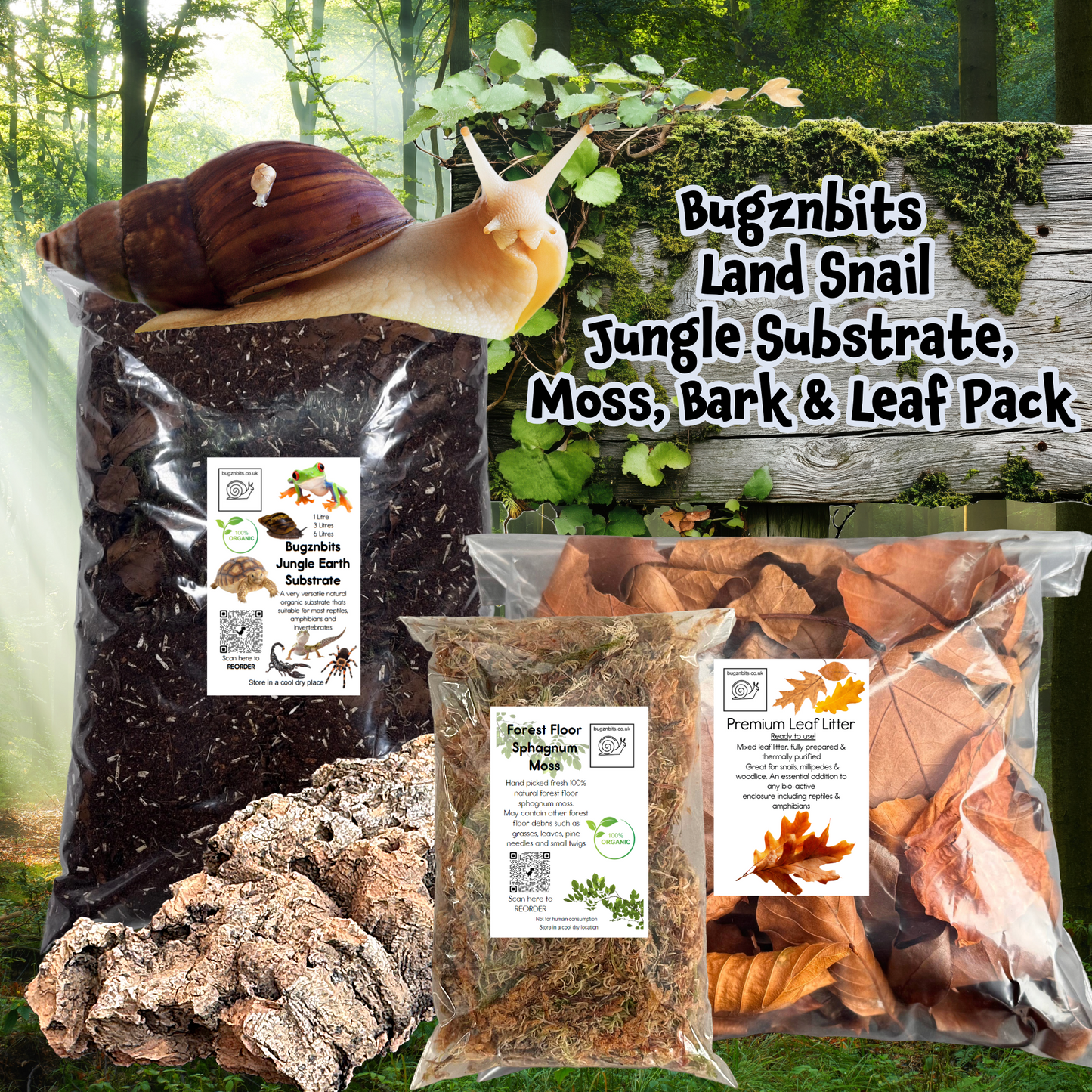 Substrate, Moss, Leaf and Bark Pack, 4 types to choose from
