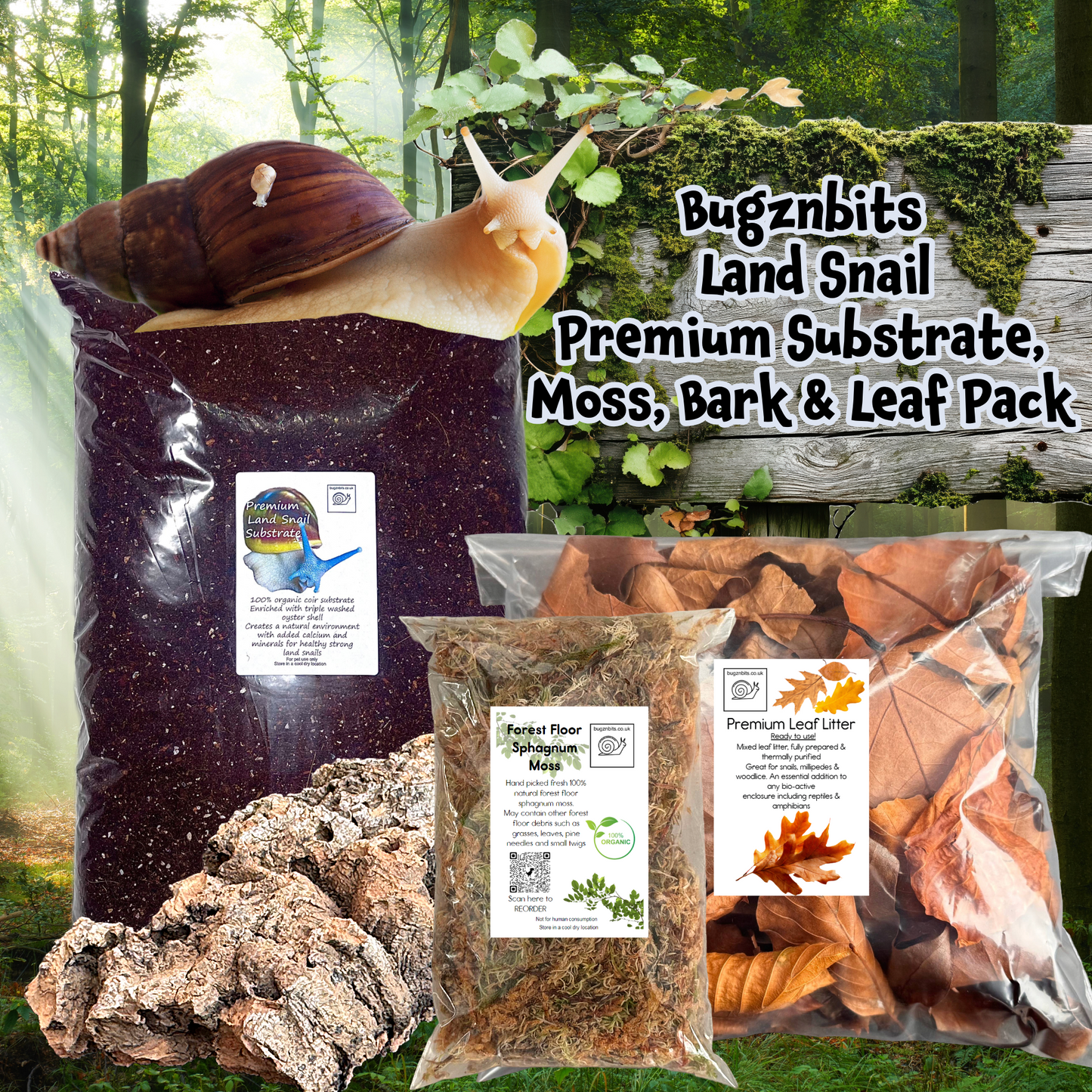 Substrate, Moss, Leaf and Bark Pack, 4 types to choose from
