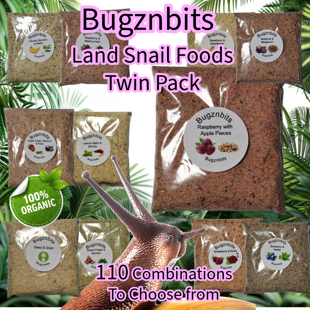 Natures Food Organic Snail Food Twin Sample Packs 30g – Choose 2 Flavours