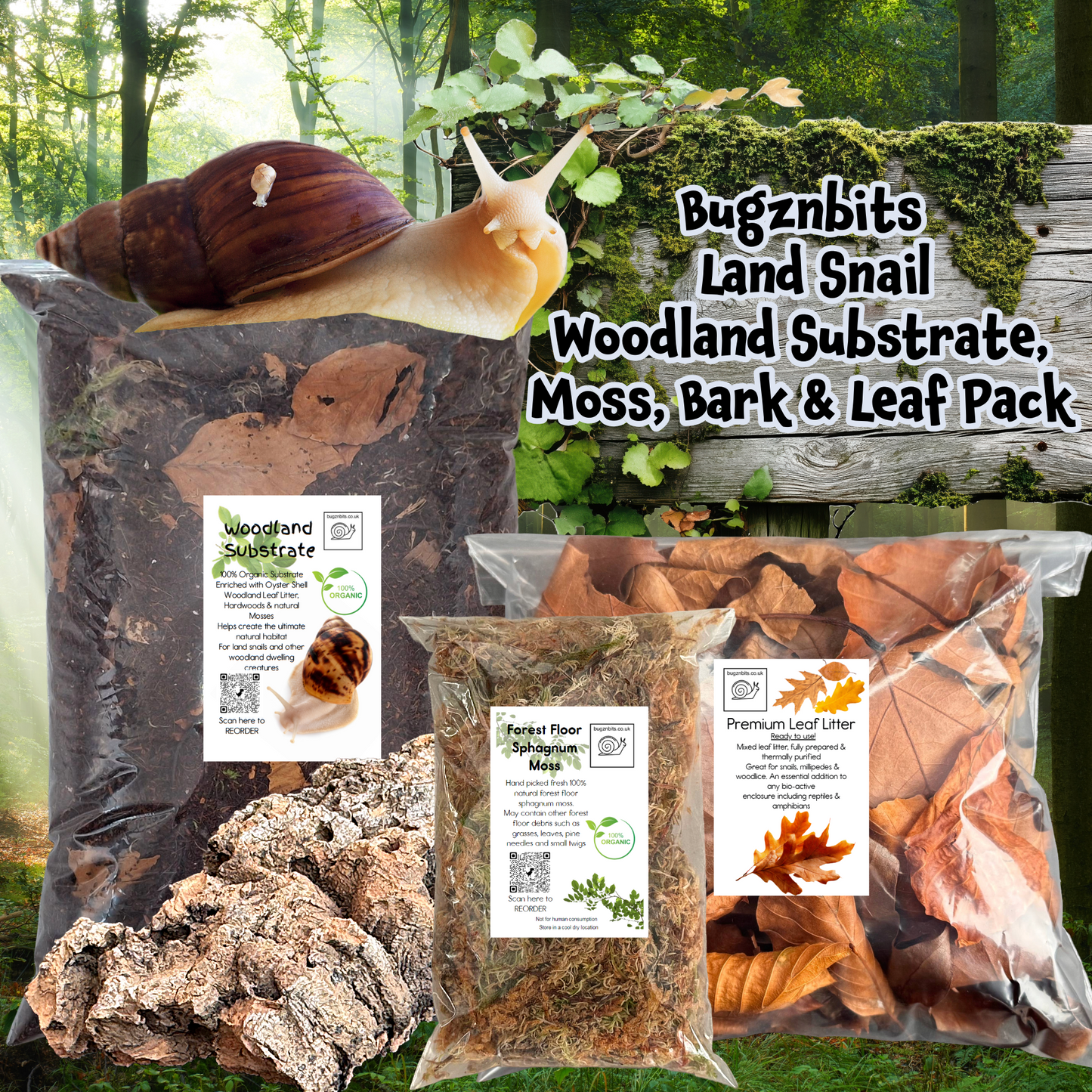 Substrate, Moss, Leaf and Bark Pack, 4 types to choose from